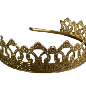 Corona metálica reina dorado (x12)