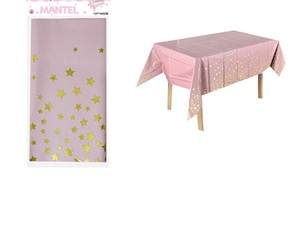 Mantel rosado tornasol con estrella (137x183CM)