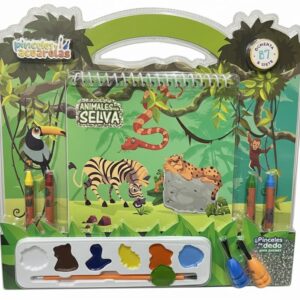 Libro para Pintar con Acuarelas Animales de la Selva