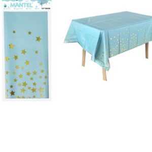 Mantel celeste tornasol con estrella (137x183CM)