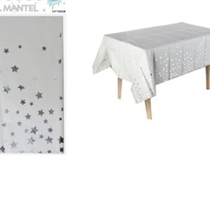 Mantel tornasol con estrella plata (137x183CM)