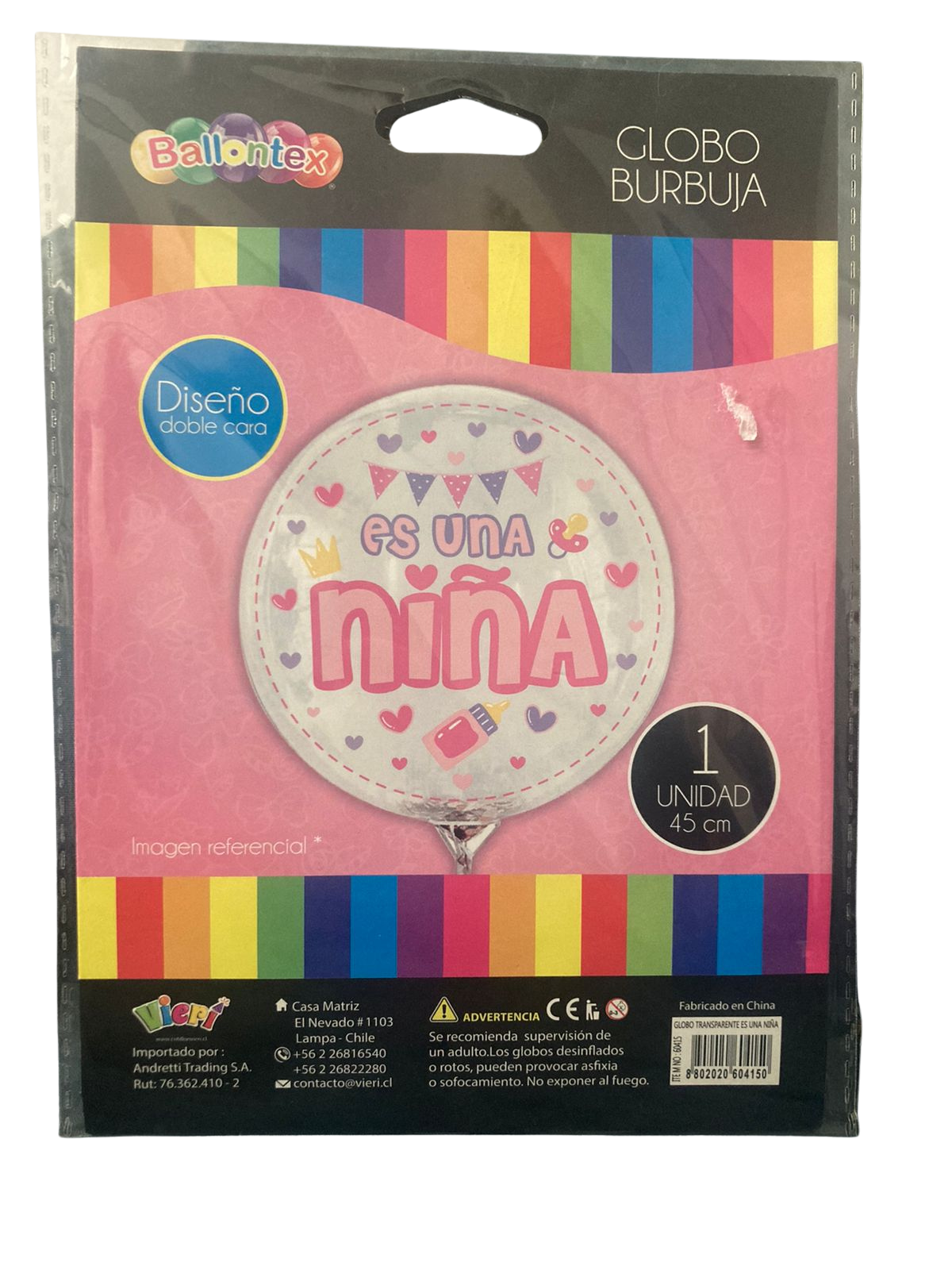 Globo transparente "es una niña"