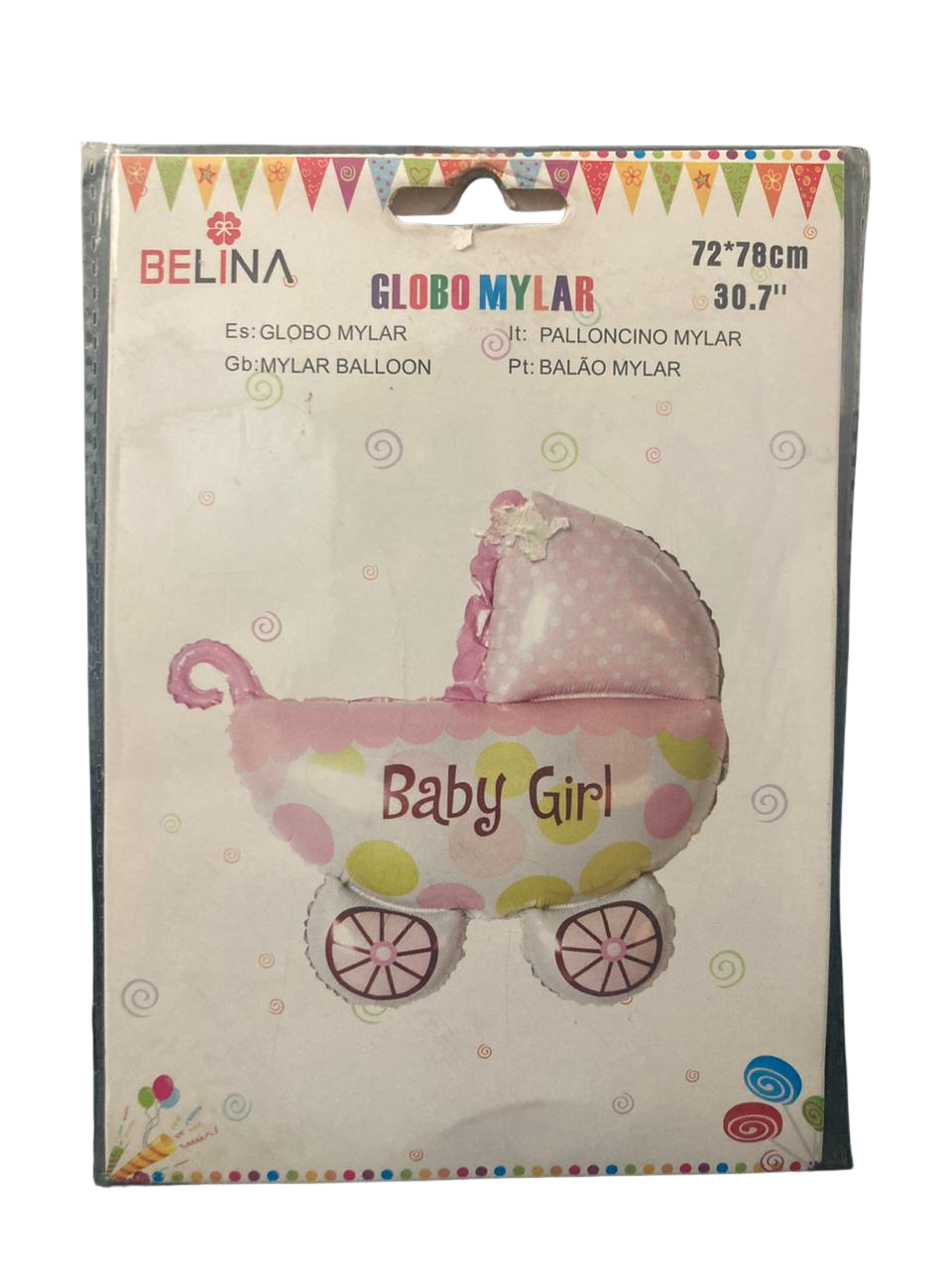 Globo foil coche "baby girl" (72x78)