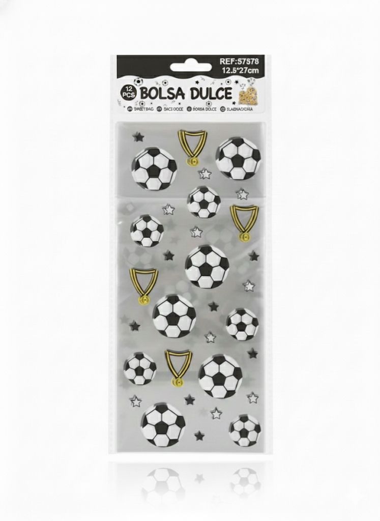 Bolsas para Dulces Temáticas Fútbol Medalla (12 unidades)