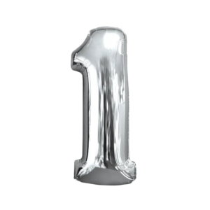 Globo foil número 1 plata (32 pulgadas)