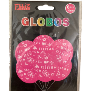 Set globos "Es una niña" (6 piezas)
