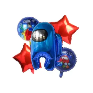 Set globo amongus azul 5pcs