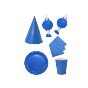 Set de cumple liso azul (30 PCS)