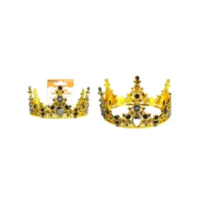 Corona plástica decorativa dorada negra 1 unidad