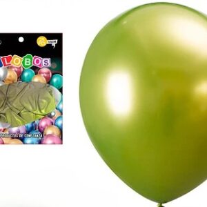 Globo color verde cromado 25 unidades (15CM)