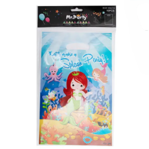 Bolsa de dulces con estampado de sirena 10 unidades (16X25CM)